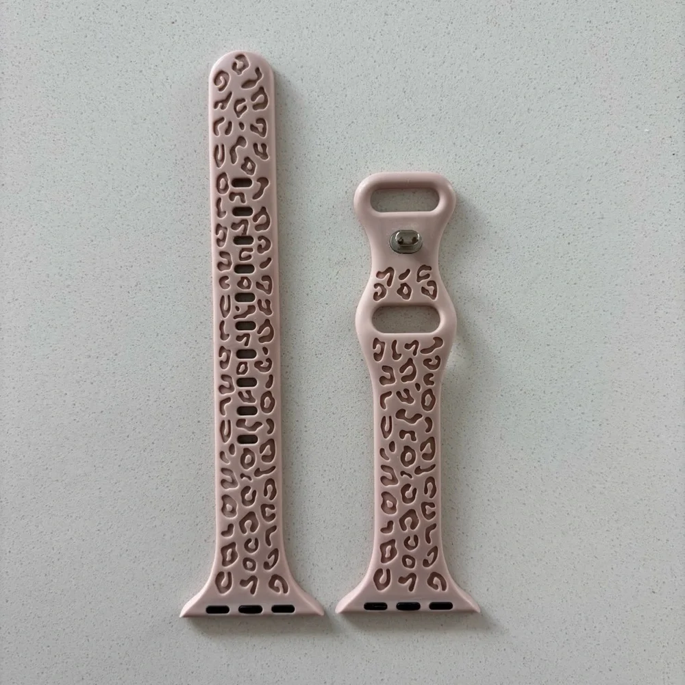38/40/41 MM light pink with beige (two-toned) Apple Watch silicone band